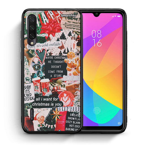 Θήκη Xiaomi Mi A3 Christmas Happiness από τη Smartfits με σχέδιο στο πίσω μέρος και μαύρο περίβλημα | Xiaomi Mi A3 Christmas Happiness case with colorful back and black bezels