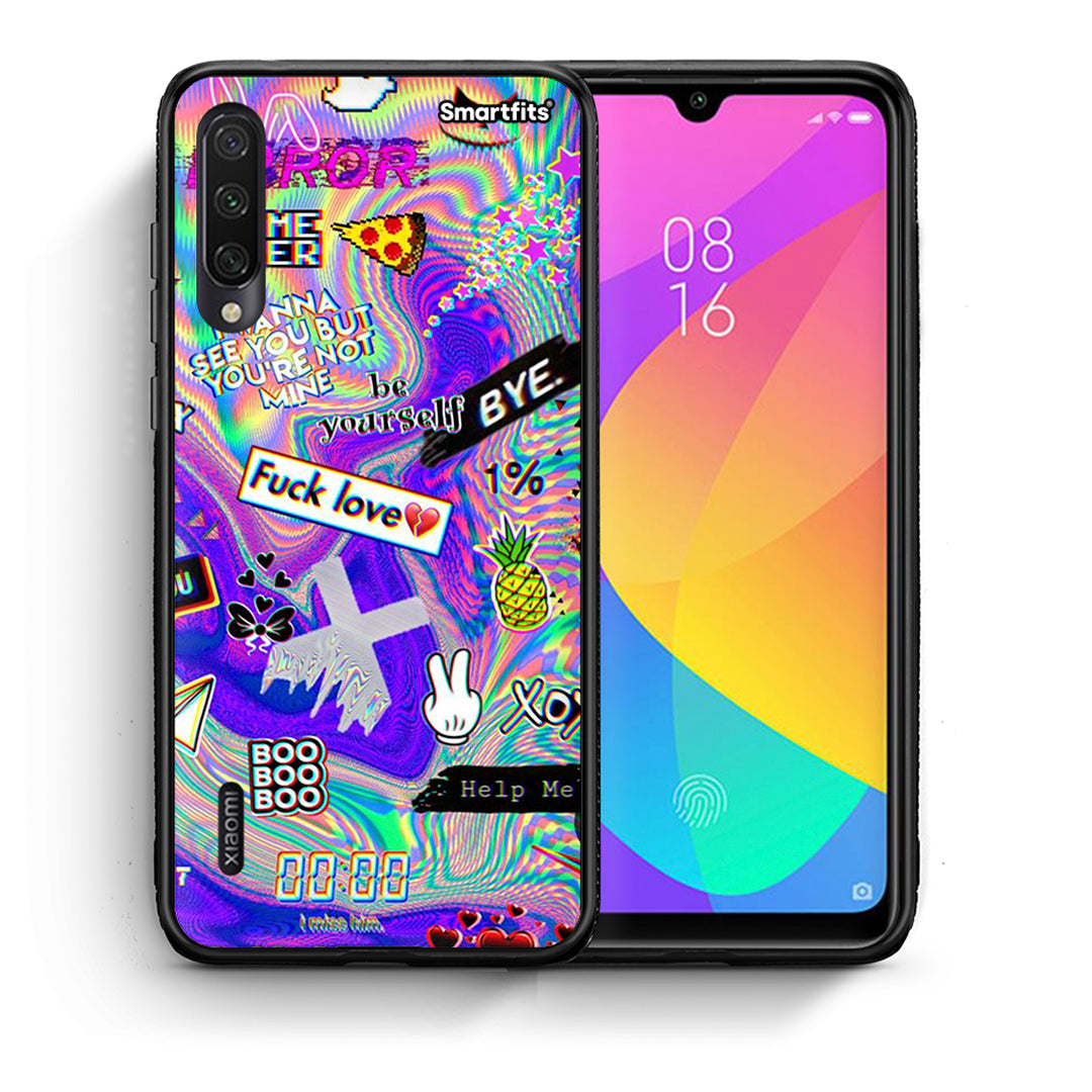 Θήκη Xiaomi Mi A3 Game Over από τη Smartfits με σχέδιο στο πίσω μέρος και μαύρο περίβλημα | Xiaomi Mi A3 Game Over case with colorful back and black bezels