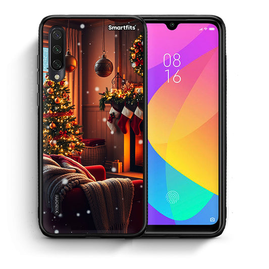 Θήκη Xiaomi Mi A3 Home For Christmas από τη Smartfits με σχέδιο στο πίσω μέρος και μαύρο περίβλημα | Xiaomi Mi A3 Home For Christmas case with colorful back and black bezels