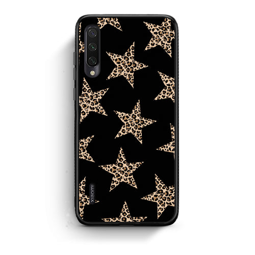 Θήκη Xiaomi Mi A3 Leopard Stars on Black από τη Smartfits με σχέδιο στο πίσω μέρος και μαύρο περίβλημα | Xiaomi Mi A3 Leopard Stars on Black case with colorful back and black bezels