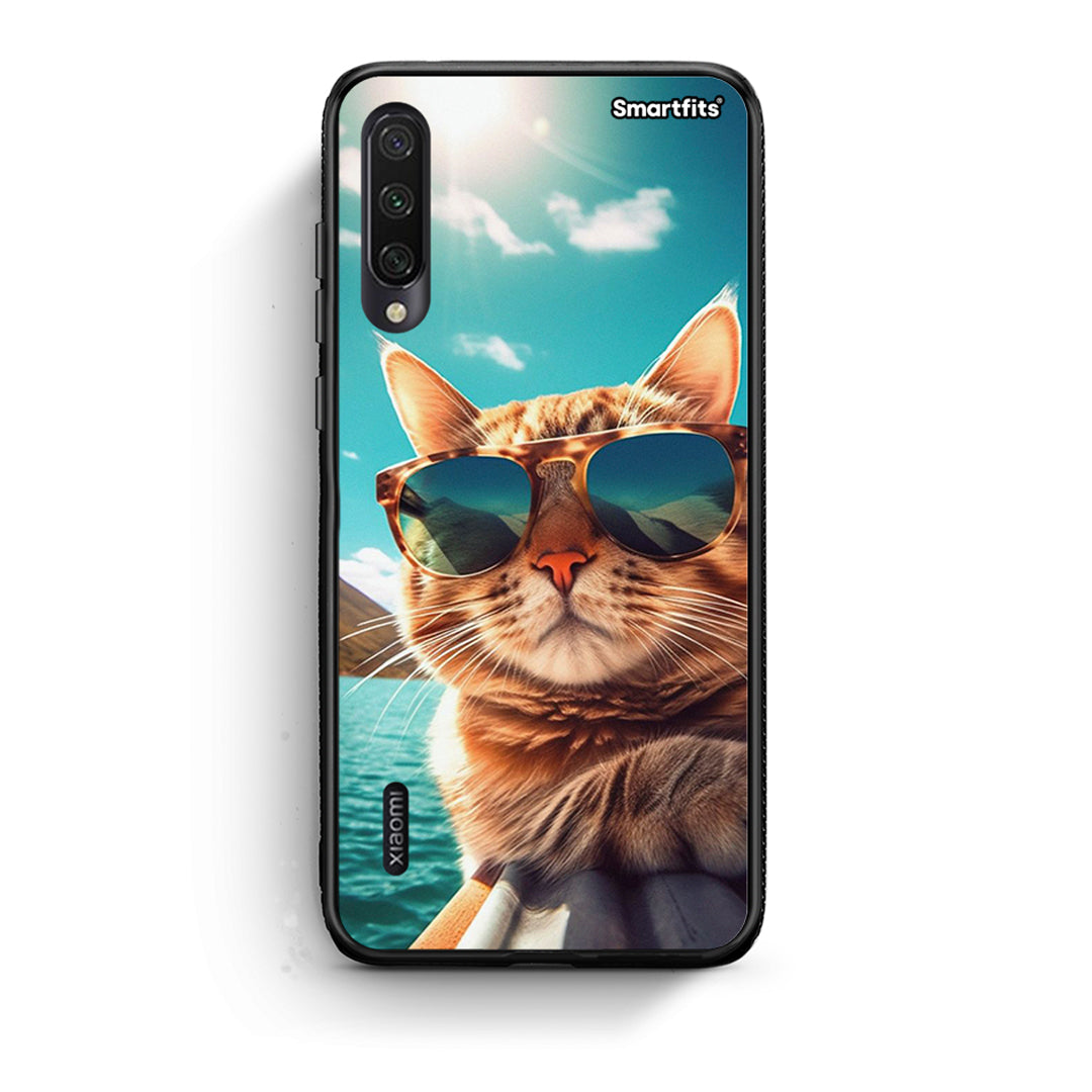 Xiaomi Mi A3 Summer Cat θήκη από τη Smartfits με σχέδιο στο πίσω μέρος και μαύρο περίβλημα | Smartphone case with colorful back and black bezels by Smartfits