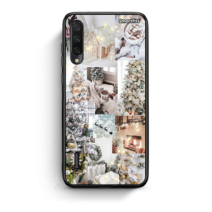 Xiaomi Mi A3 White Christmas θήκη από τη Smartfits με σχέδιο στο πίσω μέρος και μαύρο περίβλημα | Smartphone case with colorful back and black bezels by Smartfits