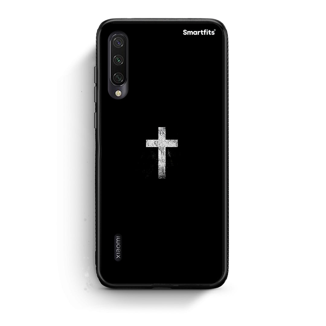 Xiaomi Mi A3 White Cross θήκη από τη Smartfits με σχέδιο στο πίσω μέρος και μαύρο περίβλημα | Smartphone case with colorful back and black bezels by Smartfits