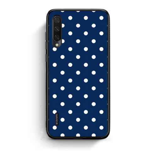 Θήκη Xiaomi Mi A3 White Small Polka Dots on Navy από τη Smartfits με σχέδιο στο πίσω μέρος και μαύρο περίβλημα | Xiaomi Mi A3 White Small Polka Dots on Navy case with colorful back and black bezels