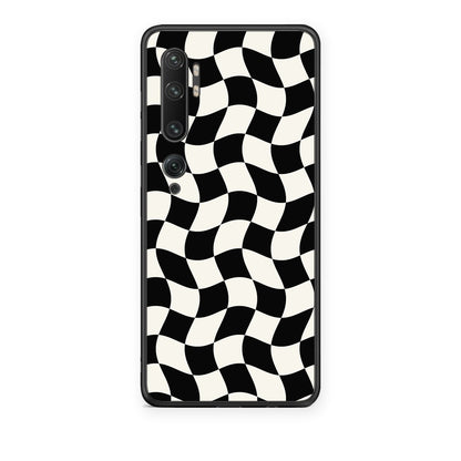 Θήκη Xiaomi Mi Note 10 / 10 Pro Black and Cream Wavy Checkerboard από τη Smartfits με σχέδιο στο πίσω μέρος και μαύρο περίβλημα | Xiaomi Mi Note 10 / 10 Pro Black and Cream Wavy Checkerboard case with colorful back and black bezels