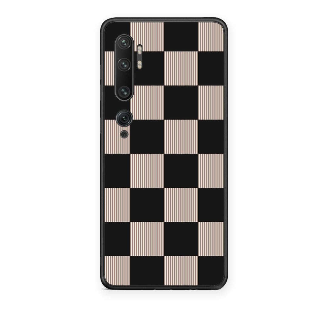 Θήκη Xiaomi Mi Note 10 / 10 Pro Black and Taupe Striped Checks από τη Smartfits με σχέδιο στο πίσω μέρος και μαύρο περίβλημα | Xiaomi Mi Note 10 / 10 Pro Black and Taupe Striped Checks case with colorful back and black bezels