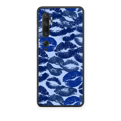 Θήκη Xiaomi Mi Note 10 / 10 Pro Blue Lipstick Kisses από τη Smartfits με σχέδιο στο πίσω μέρος και μαύρο περίβλημα | Xiaomi Mi Note 10 / 10 Pro Blue Lipstick Kisses case with colorful back and black bezels