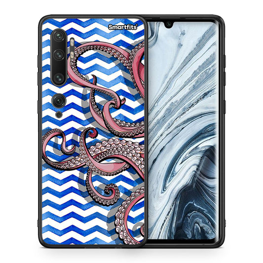Θήκη Xiaomi Mi Note 10 Pro Chevron Devilfish από τη Smartfits με σχέδιο στο πίσω μέρος και μαύρο περίβλημα | Xiaomi Mi Note 10 Pro Chevron Devilfish case with colorful back and black bezels