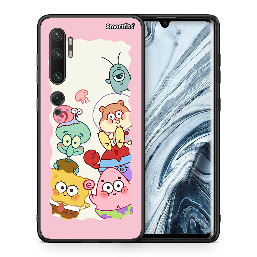 Θήκη Xiaomi Mi Note 10 Pro Cute Companion από τη Smartfits με σχέδιο στο πίσω μέρος και μαύρο περίβλημα | Xiaomi Mi Note 10 Pro Cute Companion case with colorful back and black bezels