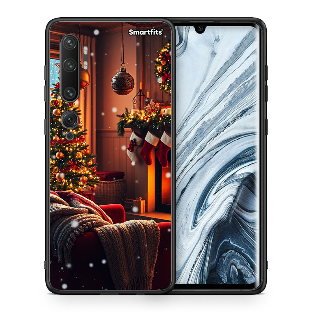 Θήκη Xiaomi Mi Note 10 Pro Home For Christmas από τη Smartfits με σχέδιο στο πίσω μέρος και μαύρο περίβλημα | Xiaomi Mi Note 10 Pro Home For Christmas case with colorful back and black bezels