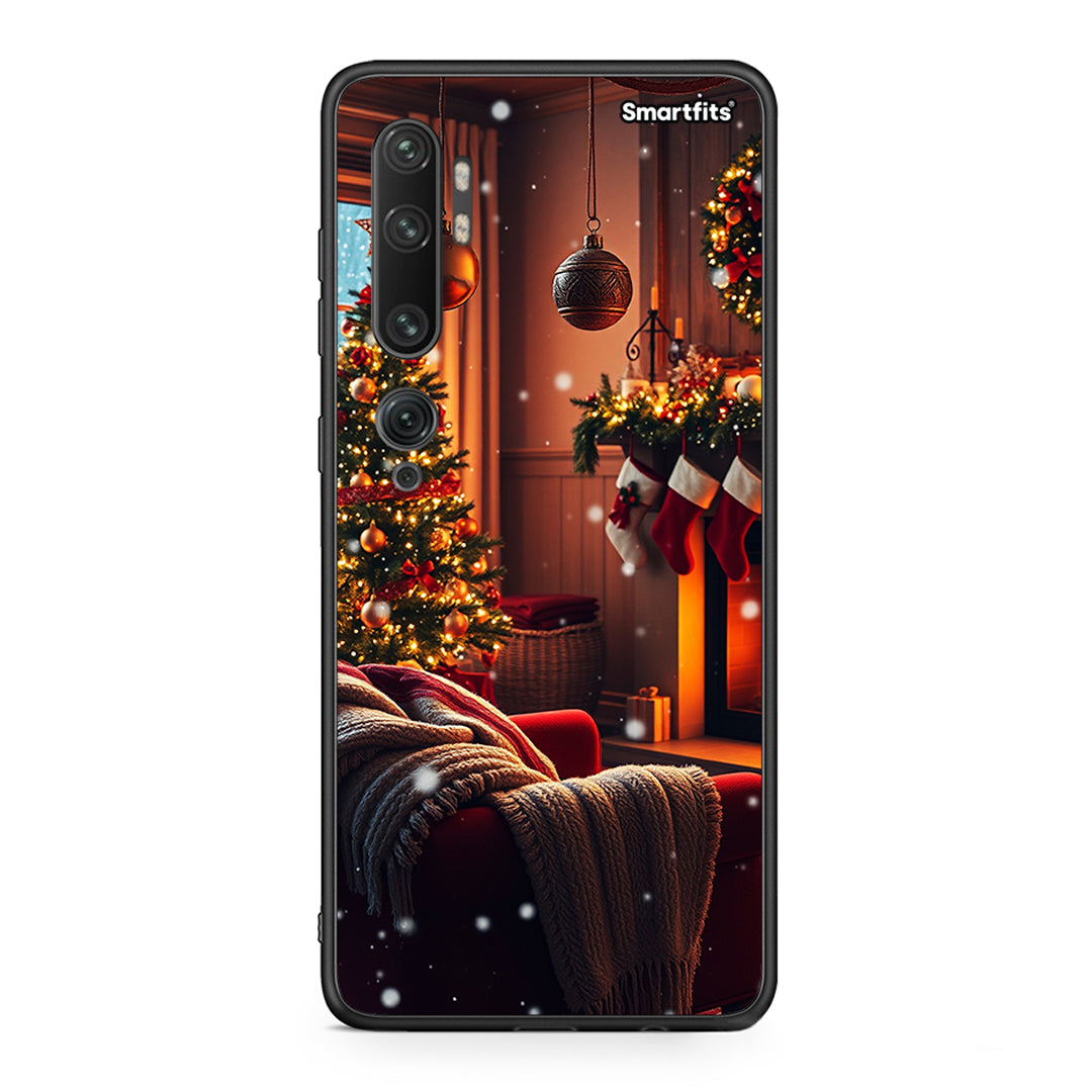 Xiaomi Mi Note 10 Pro Home For Christmas θήκη από τη Smartfits με σχέδιο στο πίσω μέρος και μαύρο περίβλημα | Smartphone case with colorful back and black bezels by Smartfits