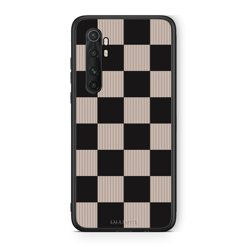 Θήκη Xiaomi Mi Note 10 Lite Black and Taupe Striped Checks από τη Smartfits με σχέδιο στο πίσω μέρος και μαύρο περίβλημα | Xiaomi Mi Note 10 Lite Black and Taupe Striped Checks case with colorful back and black bezels