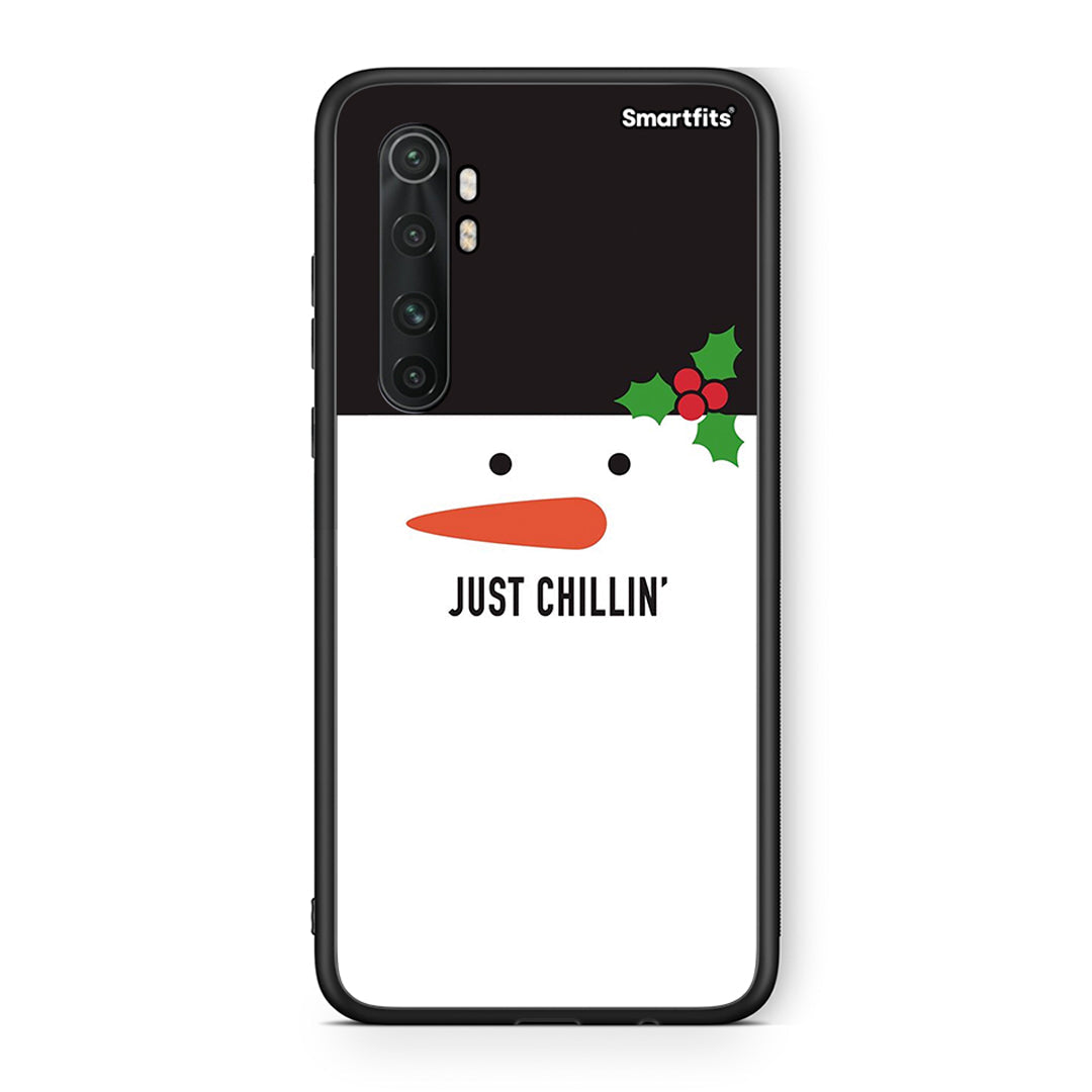 Xiaomi Mi Note 10 Lite Christmas Chillin θήκη από τη Smartfits με σχέδιο στο πίσω μέρος και μαύρο περίβλημα | Smartphone case with colorful back and black bezels by Smartfits