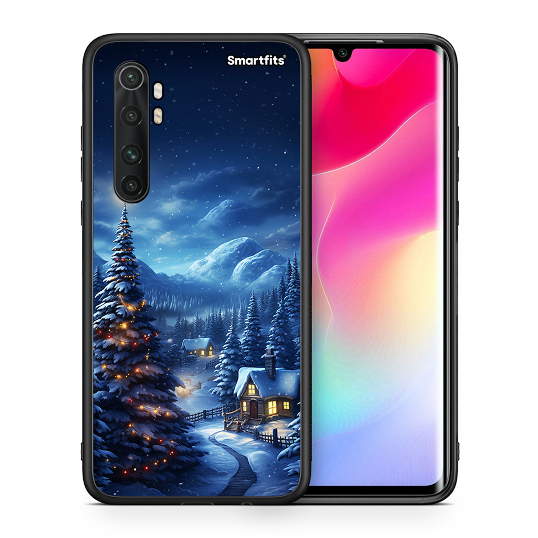 Θήκη Xiaomi Mi Note 10 Lite Christmas Scenery από τη Smartfits με σχέδιο στο πίσω μέρος και μαύρο περίβλημα | Xiaomi Mi Note 10 Lite Christmas Scenery case with colorful back and black bezels