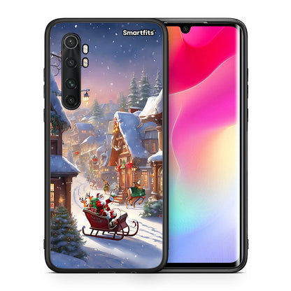 Θήκη Xiaomi Mi Note 10 Lite Christmas Snow από τη Smartfits με σχέδιο στο πίσω μέρος και μαύρο περίβλημα | Xiaomi Mi Note 10 Lite Christmas Snow case with colorful back and black bezels