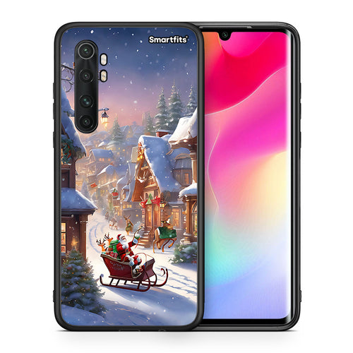 Θήκη Xiaomi Mi Note 10 Lite Christmas Snow από τη Smartfits με σχέδιο στο πίσω μέρος και μαύρο περίβλημα | Xiaomi Mi Note 10 Lite Christmas Snow case with colorful back and black bezels