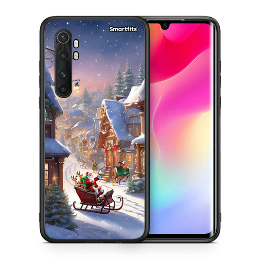 Θήκη Xiaomi Mi Note 10 Lite Christmas Snow από τη Smartfits με σχέδιο στο πίσω μέρος και μαύρο περίβλημα | Xiaomi Mi Note 10 Lite Christmas Snow case with colorful back and black bezels