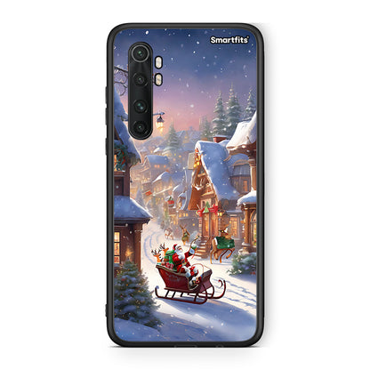 Xiaomi Mi Note 10 Lite Christmas Snow θήκη από τη Smartfits με σχέδιο στο πίσω μέρος και μαύρο περίβλημα | Smartphone case with colorful back and black bezels by Smartfits