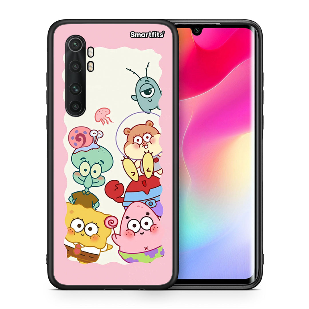 Θήκη Xiaomi Mi Note 10 Lite Cute Companion από τη Smartfits με σχέδιο στο πίσω μέρος και μαύρο περίβλημα | Xiaomi Mi Note 10 Lite Cute Companion case with colorful back and black bezels
