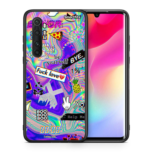 Θήκη Xiaomi Mi Note 10 Lite Game Over από τη Smartfits με σχέδιο στο πίσω μέρος και μαύρο περίβλημα | Xiaomi Mi Note 10 Lite Game Over case with colorful back and black bezels