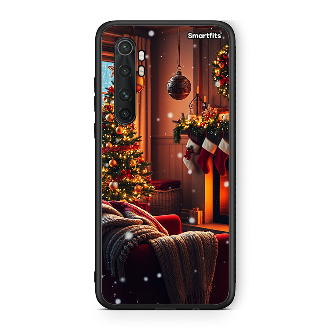 Xiaomi Mi Note 10 Lite Home For Christmas θήκη από τη Smartfits με σχέδιο στο πίσω μέρος και μαύρο περίβλημα | Smartphone case with colorful back and black bezels by Smartfits