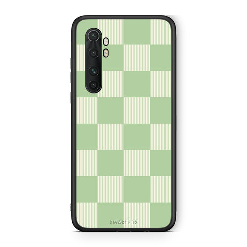 Θήκη Xiaomi Mi Note 10 Lite Sage and Cream Striped Checks από τη Smartfits με σχέδιο στο πίσω μέρος και μαύρο περίβλημα | Xiaomi Mi Note 10 Lite Sage and Cream Striped Checks case with colorful back and black bezels