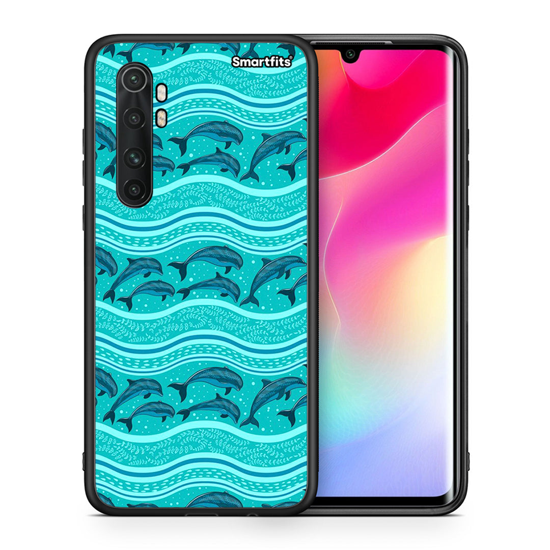 Θήκη Xiaomi Mi 10 Ultra Swimming Dolphins από τη Smartfits με σχέδιο στο πίσω μέρος και μαύρο περίβλημα | Xiaomi Mi 10 Ultra Swimming Dolphins case with colorful back and black bezels