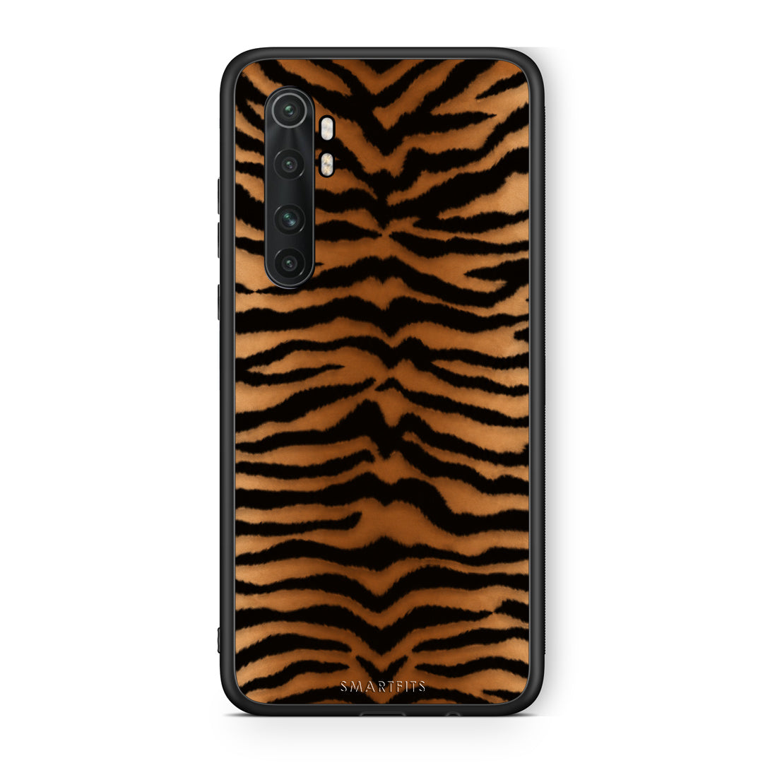 Θήκη Xiaomi Mi Note 10 Lite Tiger Print Orange and Black από τη Smartfits με σχέδιο στο πίσω μέρος και μαύρο περίβλημα | Xiaomi Mi Note 10 Lite Tiger Print Orange and Black case with colorful back and black bezels