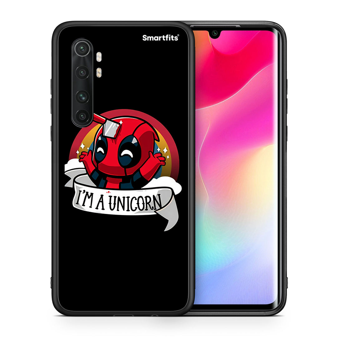 Θήκη Xiaomi Mi Note 10 Lite Unicorn Deadpool από τη Smartfits με σχέδιο στο πίσω μέρος και μαύρο περίβλημα | Xiaomi Mi Note 10 Lite Unicorn Deadpool case with colorful back and black bezels