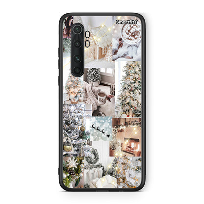Xiaomi Mi Note 10 Lite White Christmas θήκη από τη Smartfits με σχέδιο στο πίσω μέρος και μαύρο περίβλημα | Smartphone case with colorful back and black bezels by Smartfits