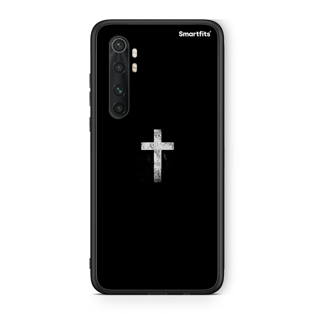 Xiaomi Mi Note 10 Lite White Cross θήκη από τη Smartfits με σχέδιο στο πίσω μέρος και μαύρο περίβλημα | Smartphone case with colorful back and black bezels by Smartfits
