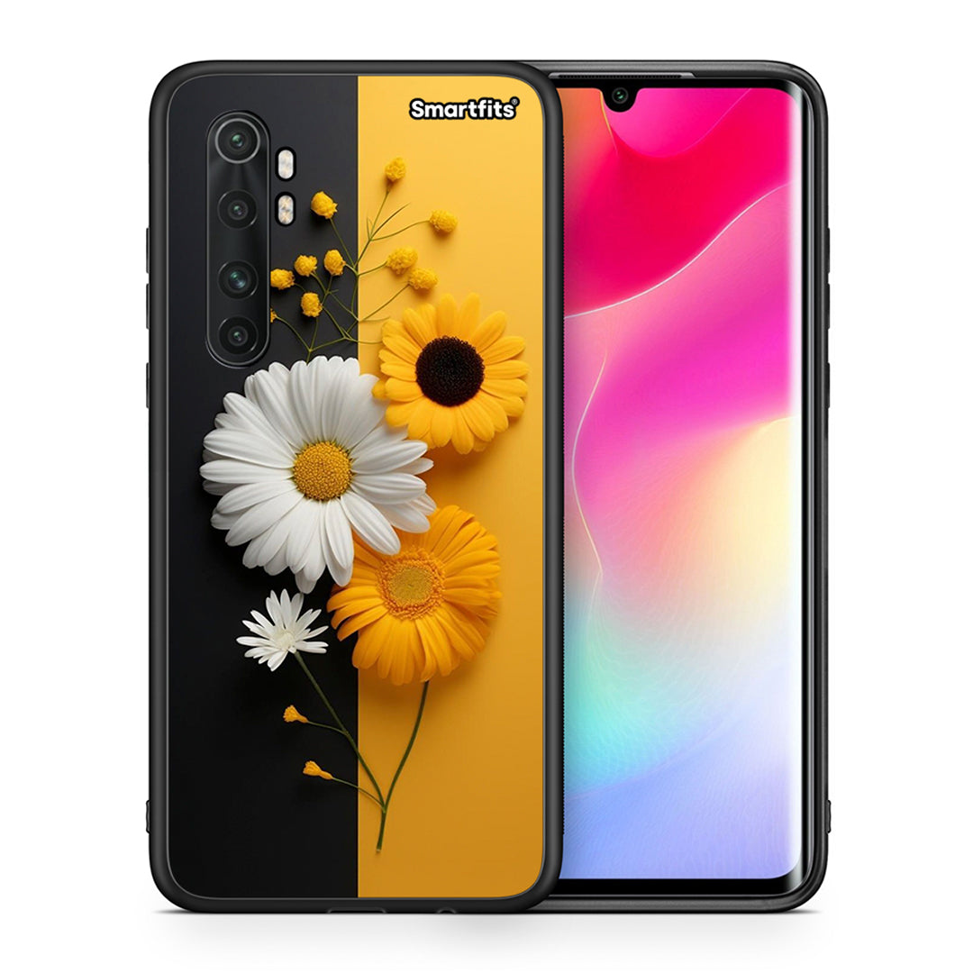 Θήκη Xiaomi Mi Note 10 Lite Yellow Daisies από τη Smartfits με σχέδιο στο πίσω μέρος και μαύρο περίβλημα | Xiaomi Mi Note 10 Lite Yellow Daisies case with colorful back and black bezels