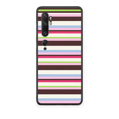 Θήκη Xiaomi Mi Note 10 / 10 Pro Multicolour Horizontal Stripes από τη Smartfits με σχέδιο στο πίσω μέρος και μαύρο περίβλημα | Xiaomi Mi Note 10 / 10 Pro Multicolour Horizontal Stripes case with colorful back and black bezels