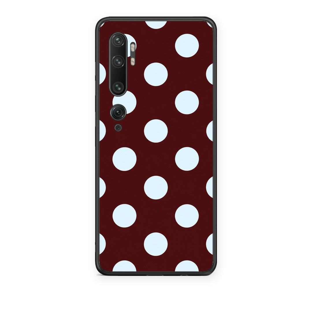 Θήκη Xiaomi Mi Note 10 / 10 Pro Pale Blue Large Polka Dots on Burgundy από τη Smartfits με σχέδιο στο πίσω μέρος και μαύρο περίβλημα | Xiaomi Mi Note 10 / 10 Pro Pale Blue Large Polka Dots on Burgundy case with colorful back and black bezels