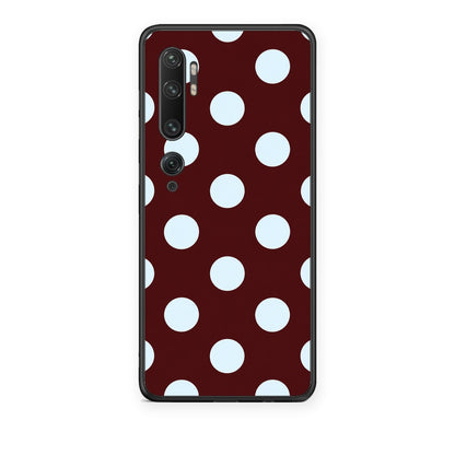 Θήκη Xiaomi Mi Note 10 / 10 Pro Pale Blue Large Polka Dots on Burgundy από τη Smartfits με σχέδιο στο πίσω μέρος και μαύρο περίβλημα | Xiaomi Mi Note 10 / 10 Pro Pale Blue Large Polka Dots on Burgundy case with colorful back and black bezels