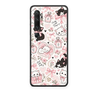 Θήκη Xiaomi Mi Note 10 / 10 Pro Pink Bows and Kittens Collage από τη Smartfits με σχέδιο στο πίσω μέρος και μαύρο περίβλημα | Xiaomi Mi Note 10 / 10 Pro Pink Bows and Kittens Collage case with colorful back and black bezels
