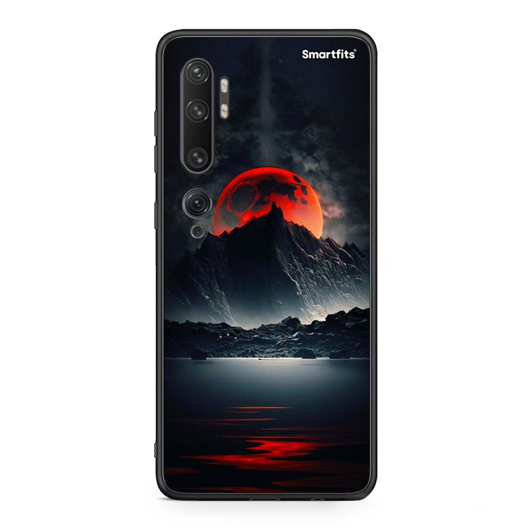 Xiaomi Mi Note 10 Pro Red Full Moon θήκη από τη Smartfits με σχέδιο στο πίσω μέρος και μαύρο περίβλημα | Smartphone case with colorful back and black bezels by Smartfits