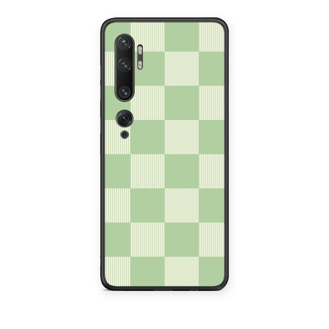 Θήκη Xiaomi Mi Note 10 / 10 Pro Sage and Cream Striped Checks από τη Smartfits με σχέδιο στο πίσω μέρος και μαύρο περίβλημα | Xiaomi Mi Note 10 / 10 Pro Sage and Cream Striped Checks case with colorful back and black bezels