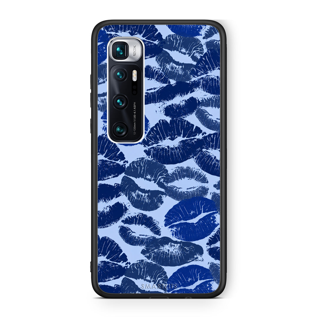 Θήκη Xiaomi Mi 10 Ultra Blue Lipstick Kisses από τη Smartfits με σχέδιο στο πίσω μέρος και μαύρο περίβλημα | Xiaomi Mi 10 Ultra Blue Lipstick Kisses case with colorful back and black bezels