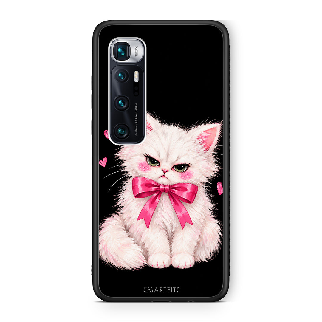 Θήκη Xiaomi Mi 10 Ultra Grumpy Party Kitten on Black από τη Smartfits με σχέδιο στο πίσω μέρος και μαύρο περίβλημα | Xiaomi Mi 10 Ultra Grumpy Party Kitten on Black case with colorful back and black bezels