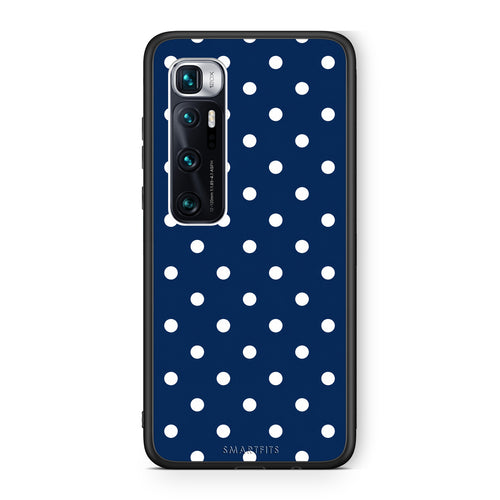 Θήκη Xiaomi Mi 10 Ultra White Small Polka Dots on Navy από τη Smartfits με σχέδιο στο πίσω μέρος και μαύρο περίβλημα | Xiaomi Mi 10 Ultra White Small Polka Dots on Navy case with colorful back and black bezels