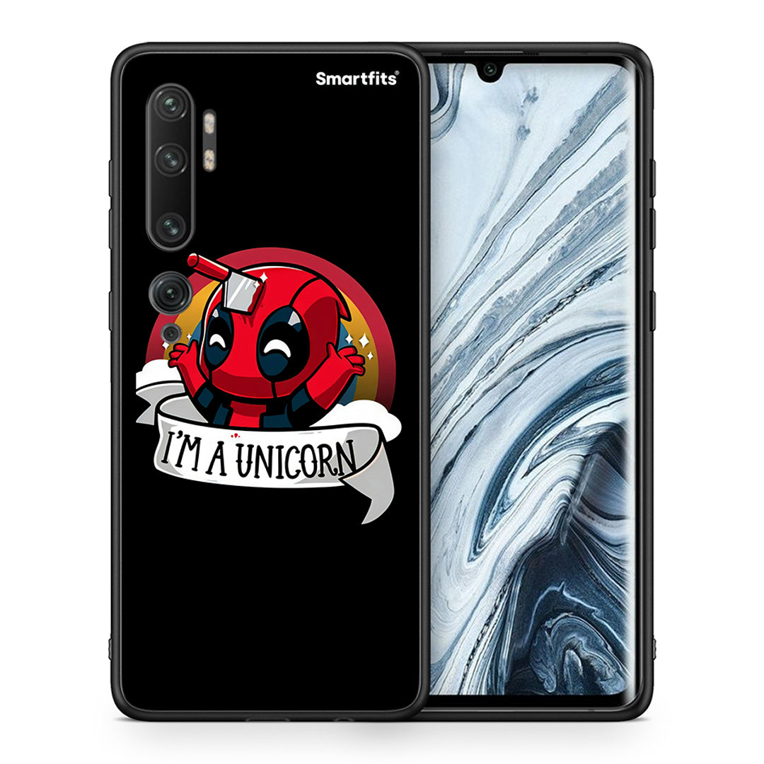 Θήκη Xiaomi Mi Note 10 Pro Unicorn Deadpool από τη Smartfits με σχέδιο στο πίσω μέρος και μαύρο περίβλημα | Xiaomi Mi Note 10 Pro Unicorn Deadpool case with colorful back and black bezels