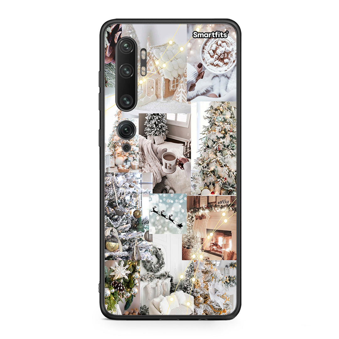 Xiaomi Mi Note 10 Pro White Christmas θήκη από τη Smartfits με σχέδιο στο πίσω μέρος και μαύρο περίβλημα | Smartphone case with colorful back and black bezels by Smartfits