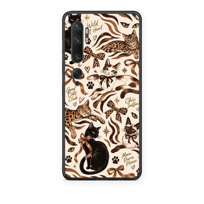 Θήκη Xiaomi Mi Note 10 / 10 Pro Wild Cats and Animal Print Collage από τη Smartfits με σχέδιο στο πίσω μέρος και μαύρο περίβλημα | Xiaomi Mi Note 10 / 10 Pro Wild Cats and Animal Print Collage case with colorful back and black bezels