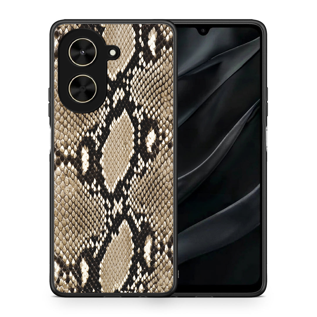 Θήκη Xiaomi Poco C71 Fashion Snake Animal από τη Smartfits με σχέδιο στο πίσω μέρος και μαύρο περίβλημα | Xiaomi Poco C71 Fashion Snake Animal case with colorful back and black bezels