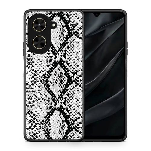 Θήκη Xiaomi Poco C71 White Snake Animal από τη Smartfits με σχέδιο στο πίσω μέρος και μαύρο περίβλημα | Xiaomi Poco C71 White Snake Animal case with colorful back and black bezels