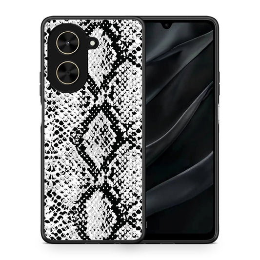 Θήκη Xiaomi Poco C71 White Snake Animal από τη Smartfits με σχέδιο στο πίσω μέρος και μαύρο περίβλημα | Xiaomi Poco C71 White Snake Animal case with colorful back and black bezels