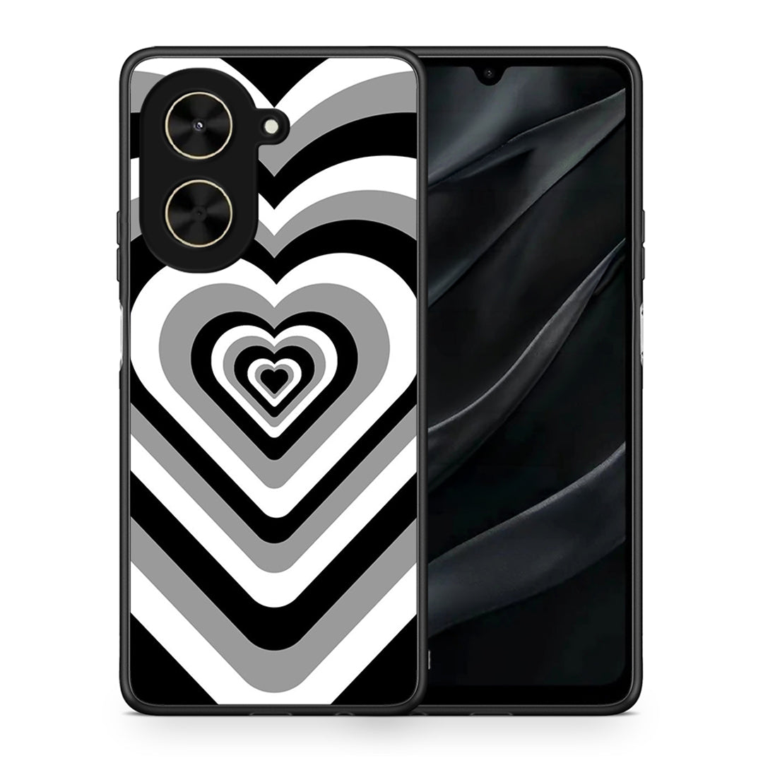 Θήκη Xiaomi Poco C71 Black Hearts από τη Smartfits με σχέδιο στο πίσω μέρος και μαύρο περίβλημα | Xiaomi Poco C71 Black Hearts case with colorful back and black bezels