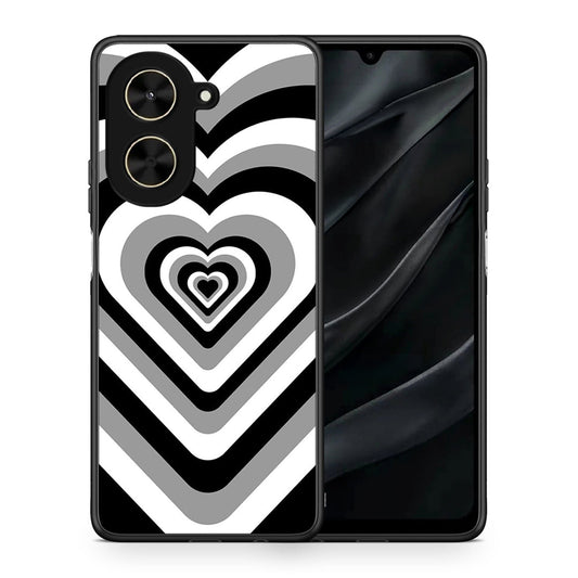 Θήκη Xiaomi Poco C71 Black Hearts από τη Smartfits με σχέδιο στο πίσω μέρος και μαύρο περίβλημα | Xiaomi Poco C71 Black Hearts case with colorful back and black bezels
