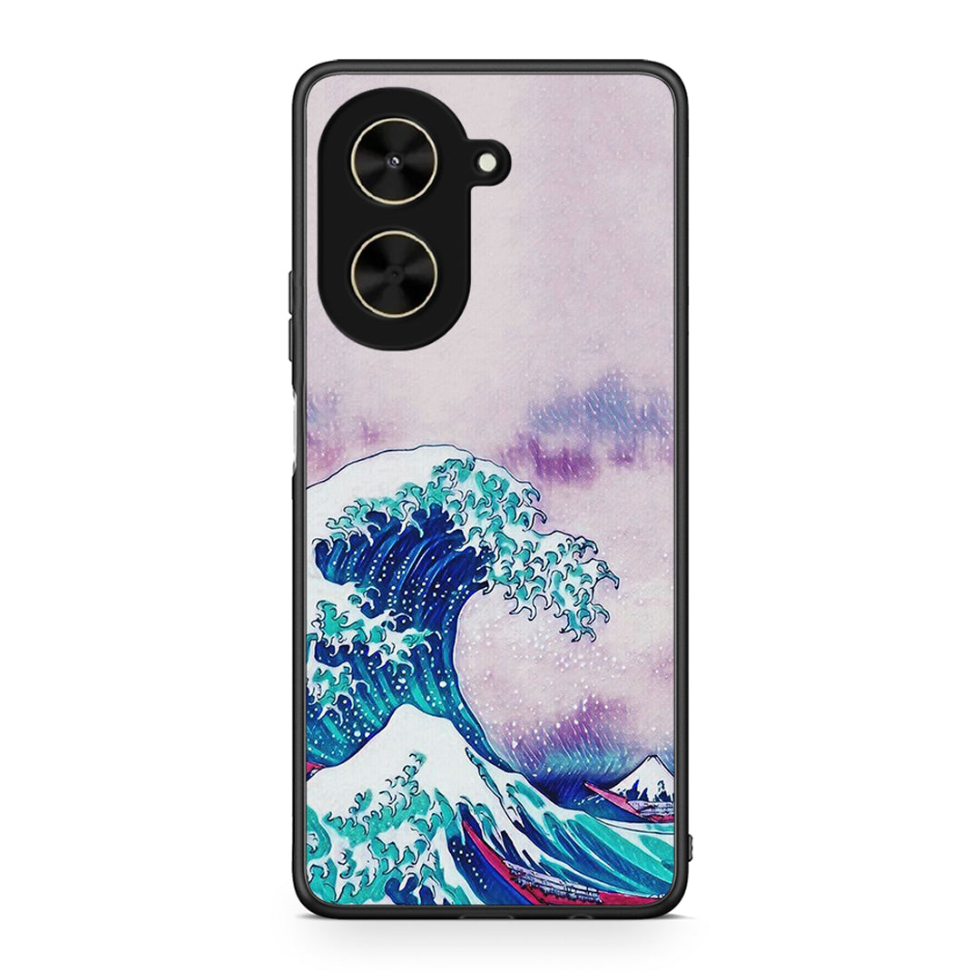 Xiaomi Poco C71 Blue Waves θήκη από τη Smartfits με σχέδιο στο πίσω μέρος και μαύρο περίβλημα | Smartphone case with colorful back and black bezels by Smartfits